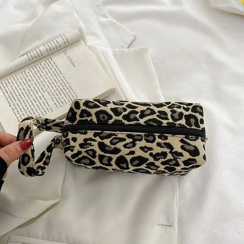 New Leopard Print Makeup Bags Pillow Pen Bag High Quality WOMEN'S Large Capacity Pillow Bag Portable Storage Handbag Peaceful Pleasures Health and Wellness