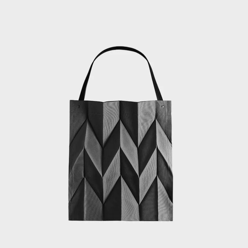 Chevron Foldable Canvas Tote Bag – Crossbody for Beach & Shopping