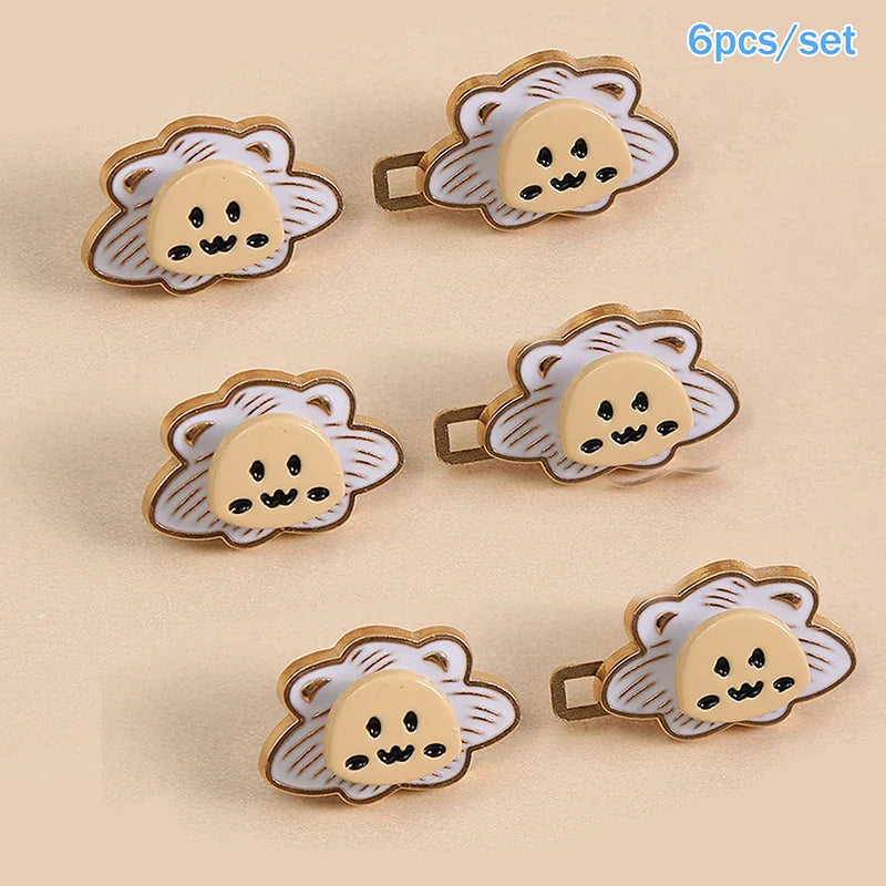6-Pack Cartoon Lion Metal Waist Tightener Pants Clips