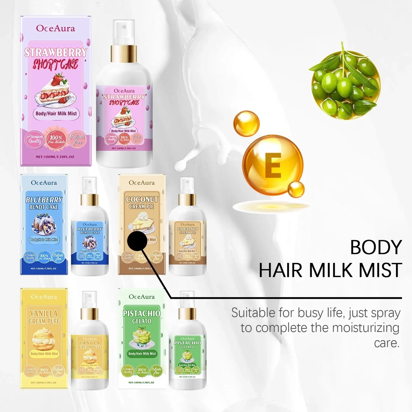 OceAura Strawberry Body & Hair Moisturizing Spray 100ml