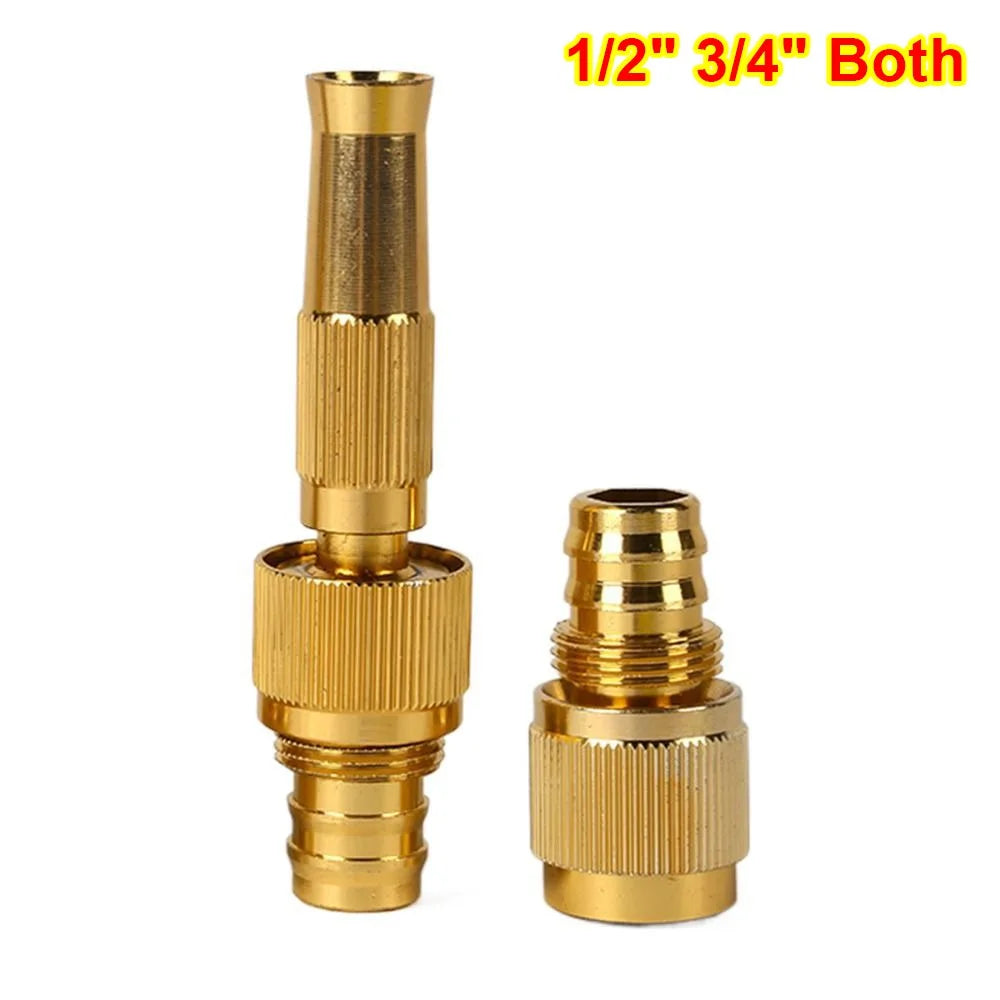 1Set High Pressure Water Spray Torch Nozzle with Quick-connect Connector Brass Plating Washing Machine Nozzle 1/2" 3/4" Peaceful Pleasures Health and Wellness 1-2 3-4 Both