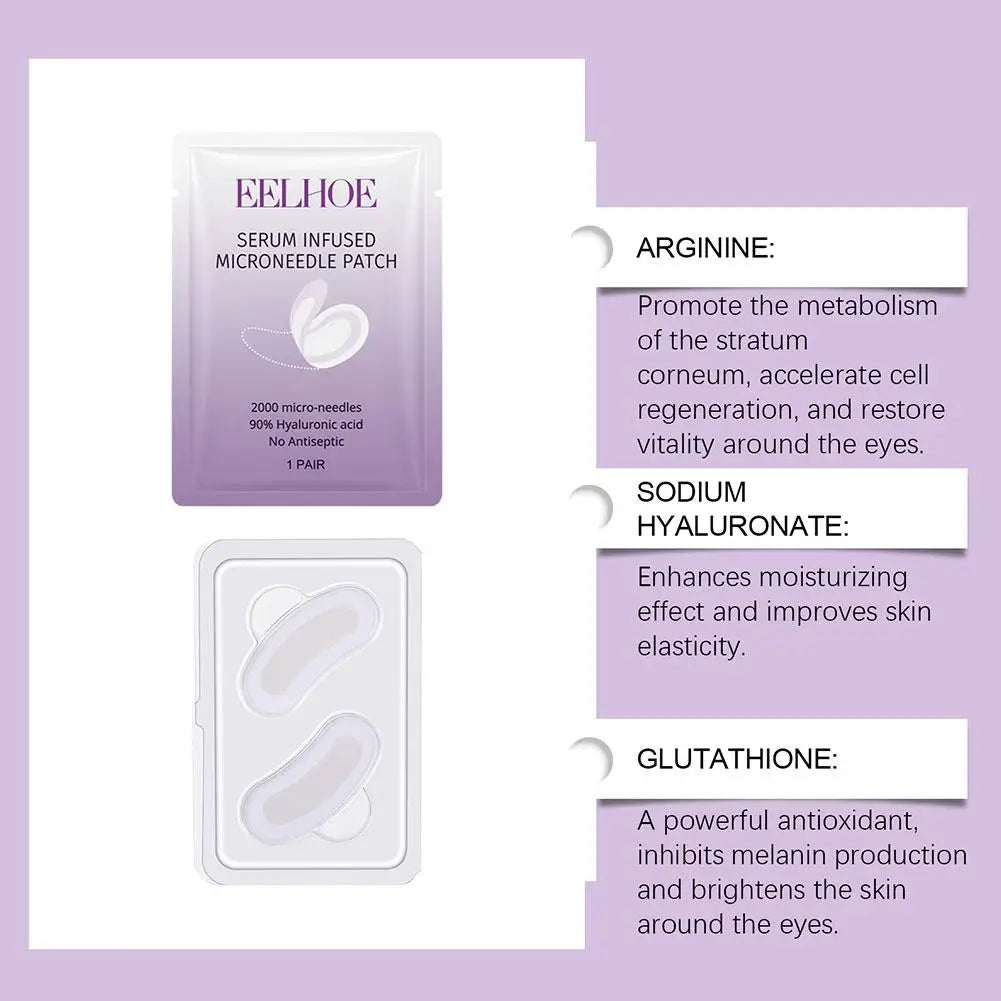 Collagen Microneedle Eye Patch Hyaluronic Acid Soluble Microneedle Eye Mask For Dark Eye Circle Moisturizing Under Eye Skin Care Peaceful Pleasures Health and Wellness