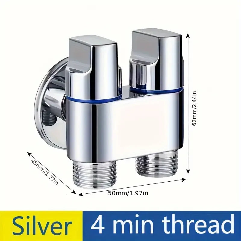 Stainless Steel G1/2 Double Outlet Angle Valve | Bathroom Faucet
