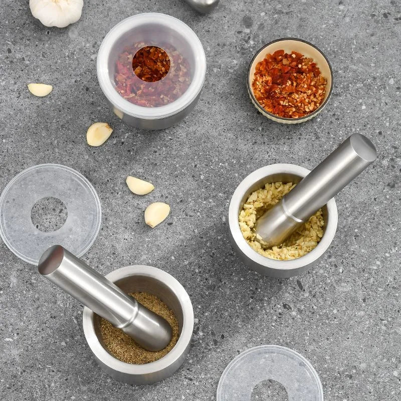 Durable stainless steel garlic pestle for kitchen use, manual grinder, garlic mortar, pestle, spice pestle for home use Peaceful Pleasures Health and Wellness