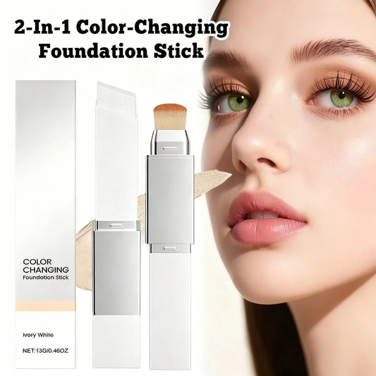 Color Changing Foundation Stick | Matte Buildable Coverage + Brush Foundation Stick Peaceful Pleasures Health and Wellness