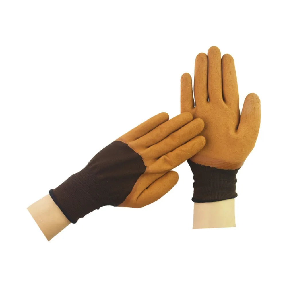 4Pairs Latex Material Gardening Gloves Prick-proof Design Permeable Fabric Permeable Gloves Lightweight Protective Layer Peaceful Pleasures Health and Wellness Coffee