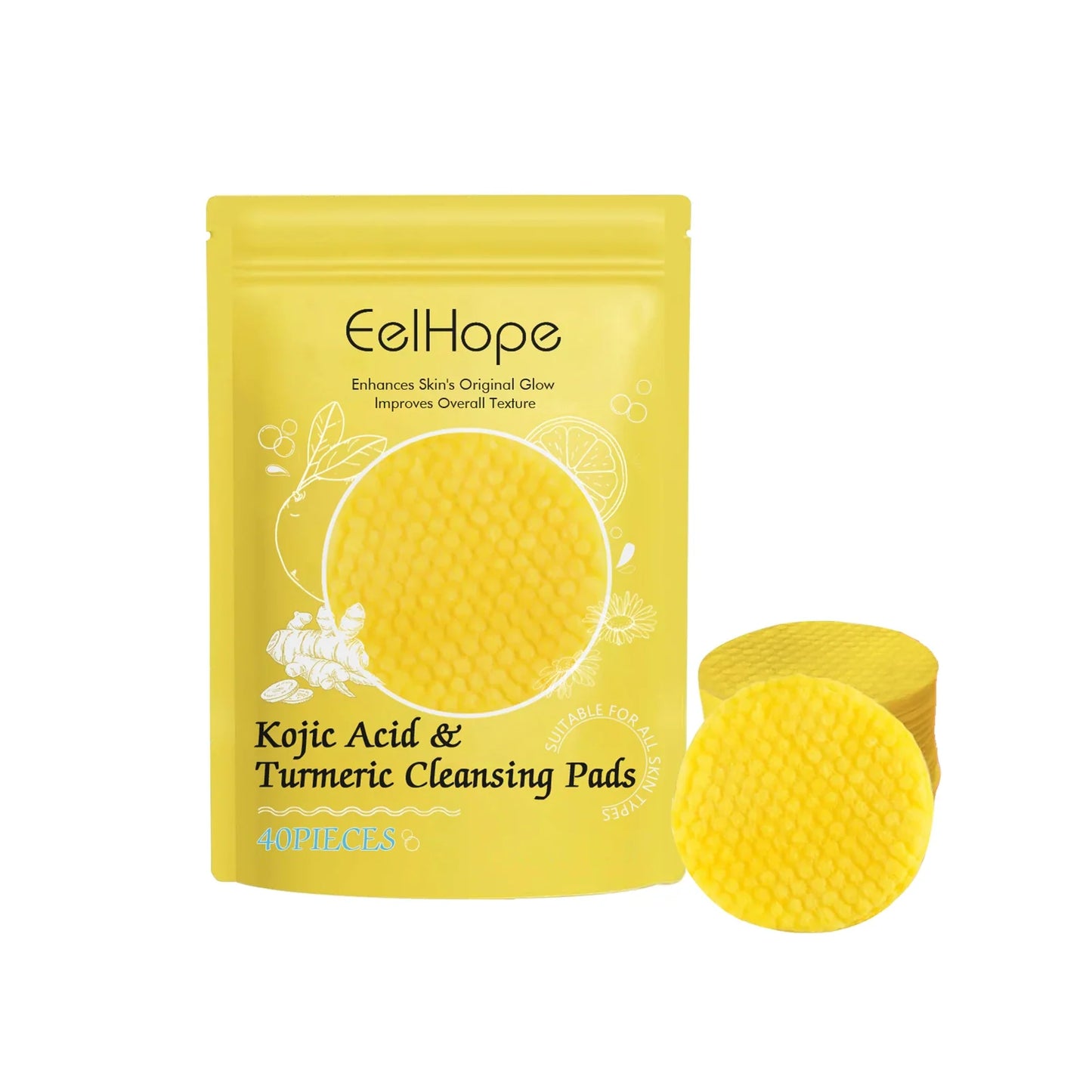 Kojic Acid & Turmeric Cleansing Pads – Brighten & Exfoliate Skin