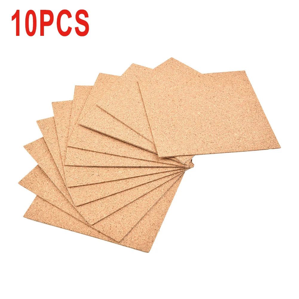 Cork Coasters Square Thick Mat DIY Backing Sheet Home Bar Household