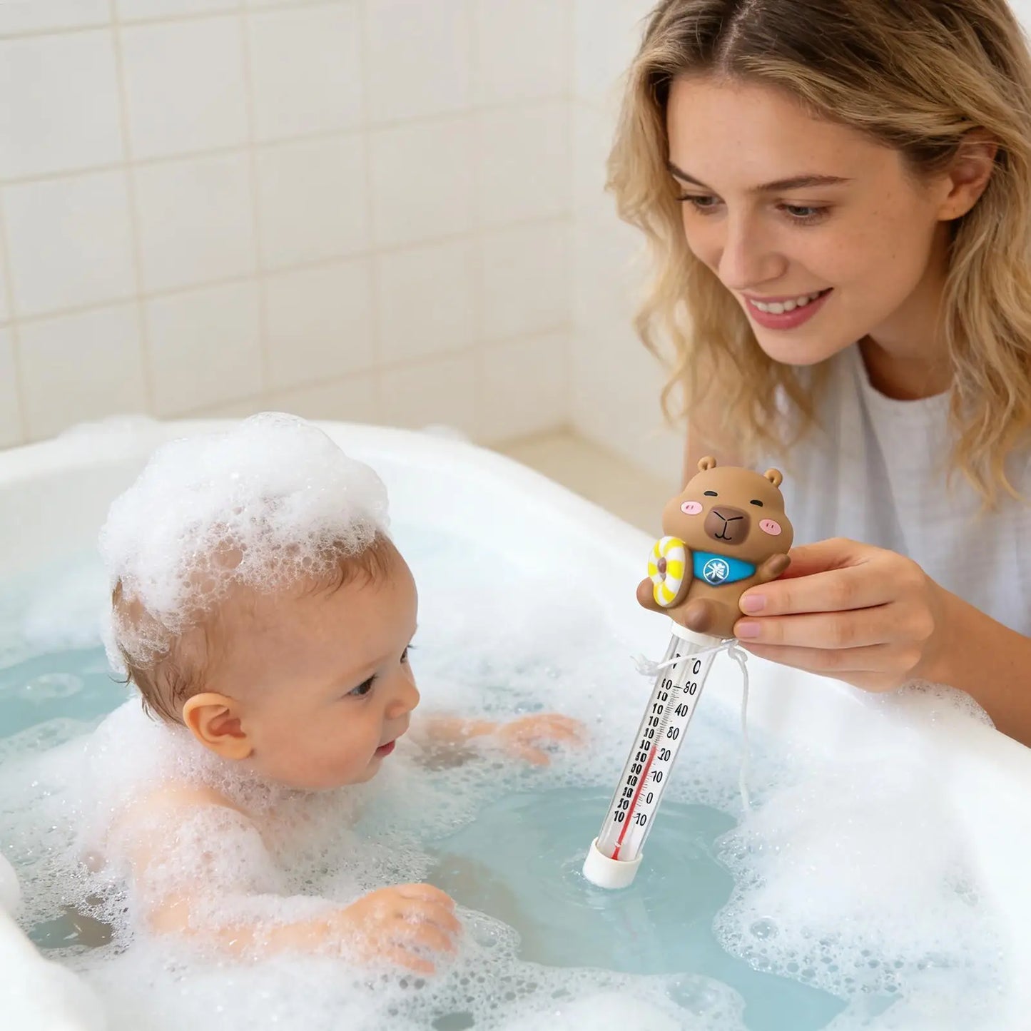 Water Gauge Easy Read Waterproof Floating Capybara Funny Swimming Pool Test Water Gauge for Indoor Outdoor Home Pool Spa Hot Tub Peaceful Pleasures Health and Wellness