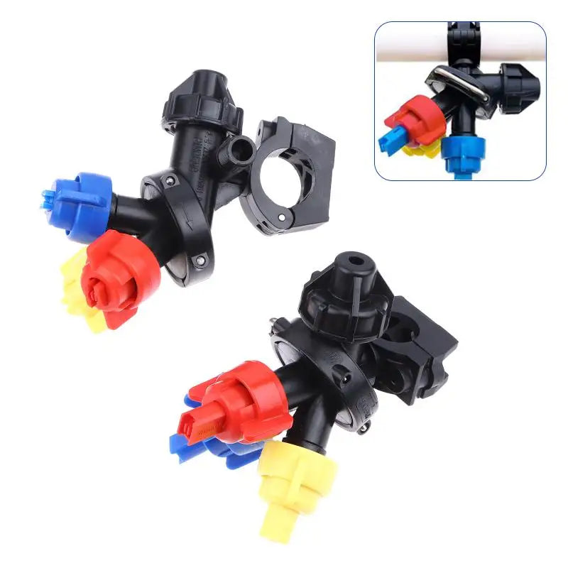 3 Heads Spray Tube Fittings Pipe Clamp Adjustable Sector Prevent Dripping Garden Watering Agricultural Sprayer Connect Tool Peaceful Pleasures Health and Wellness