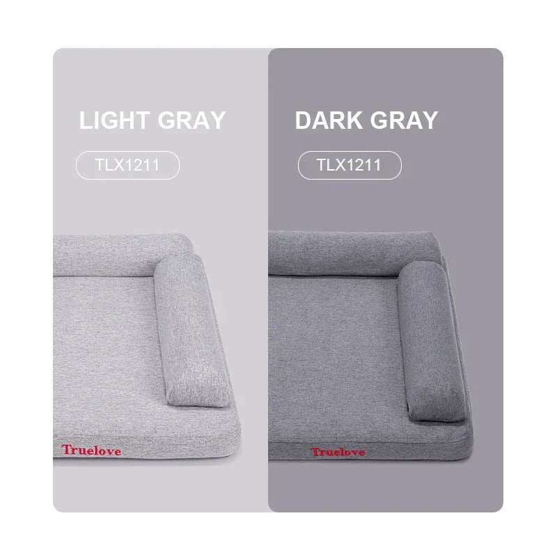 Truelove Memory Foam Pet Bed with Pillow | Linen | TLX1211 Peaceful Pleasures Health and Wellness