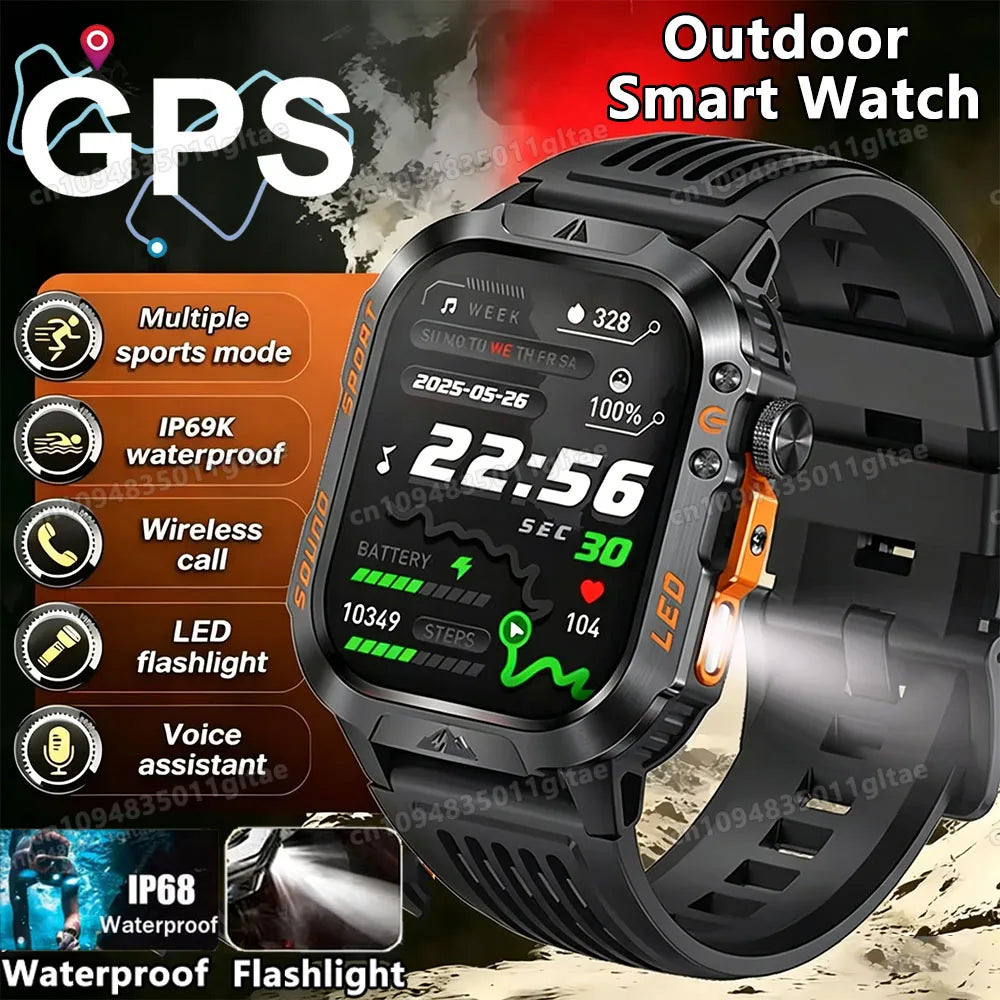 Military Smart Watch IP67 Fitness Tracker BT Calls | Ola Esporte