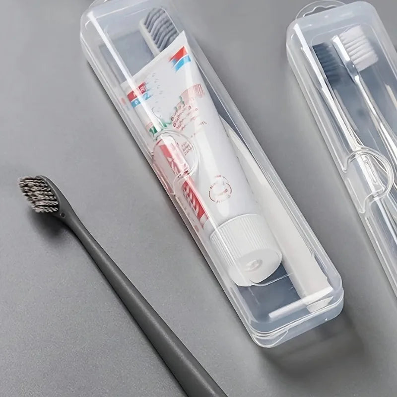 Toothbrush Box Transparent Organizer Case Travel Portable Toothbrush Holder Plastic Toothpaste Box Storage Container Peaceful Pleasures Health and Wellness
