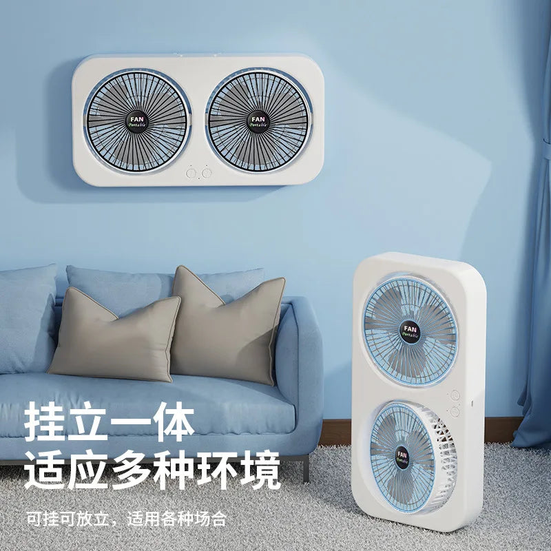 URGGU Dual Head USB Fan | 3 Speed, 90° Tilt, Silent