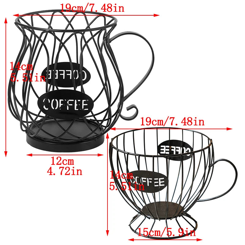 Large Capacity Metal Coffee Pod Holder – Countertop Organizer & Storage Rack for Coffee Pods