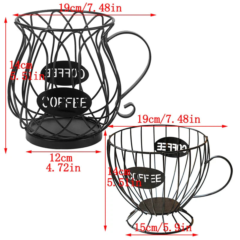 Metal Coffee Pod Organizer Holder – Large Capacity Countertop