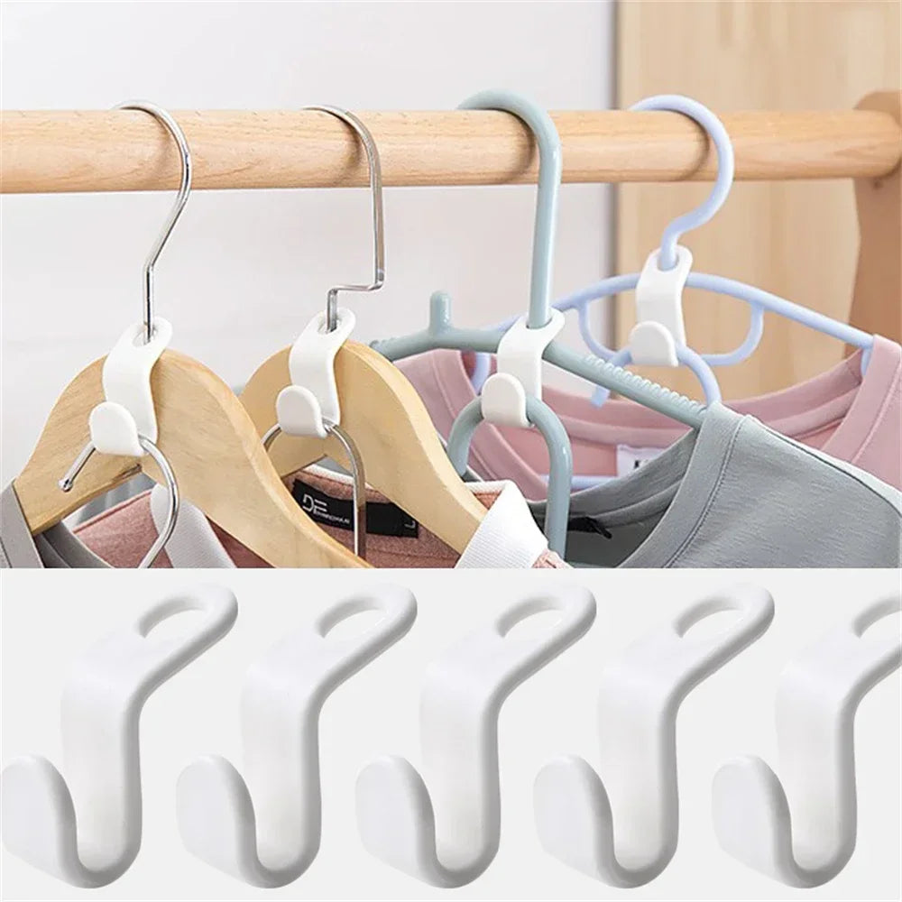 Clothes Hangers Mini Pants Hanger Storage Home Wardrobe Organizer Clothes Space Coat Plastic Up Hook Connector Cascading Save Peaceful Pleasures Health and Wellness