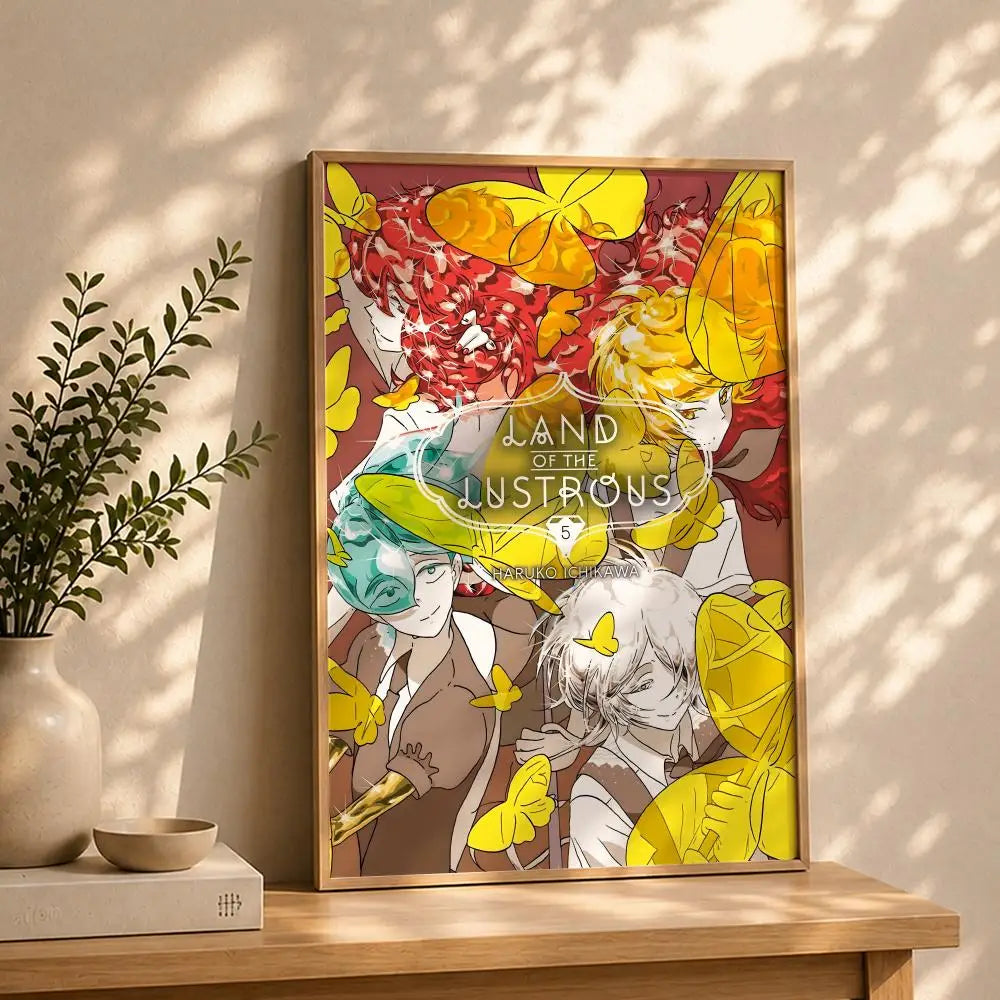 Land of the Lustrous Anime Poster – HD Self-Adhesive Wall Art Anime Wall Poster Peaceful Pleasures Health and Wellness