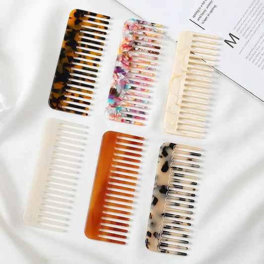 Wide Teeth Acetate Hair Comb – Anti-Static Portable Styling Wide Teeth Hair Comb Peaceful Pleasures Health and Wellness