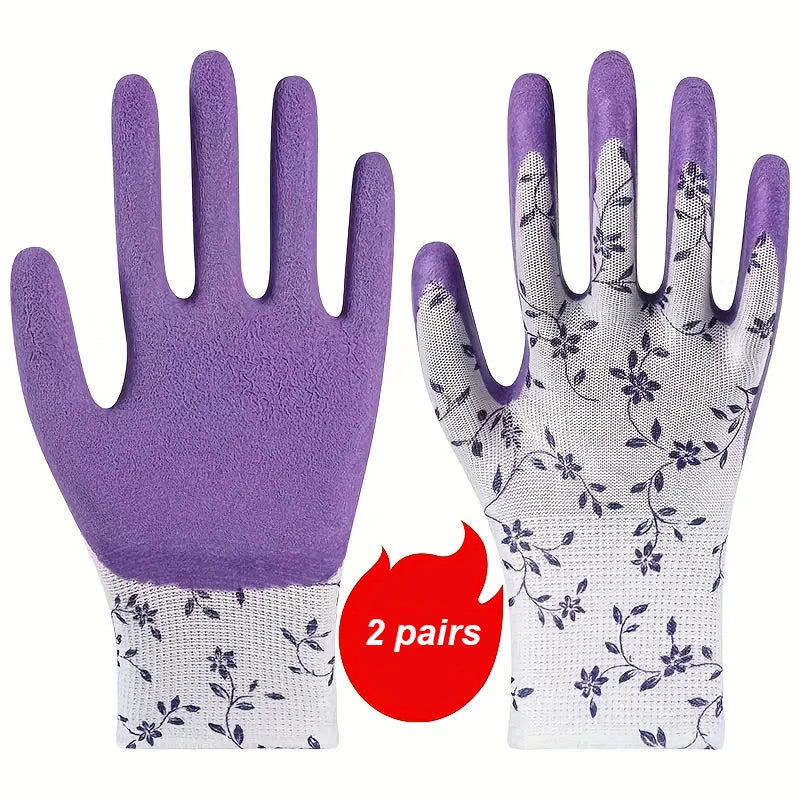2 Pairs Nylon Gardening Gloves Women's Suitable Garden Planting