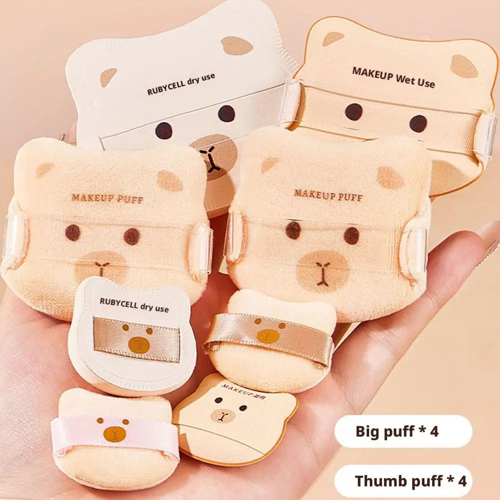 Little Bear Powder Puff Set – Soft Plush Makeup Sponge 5/8Pcs