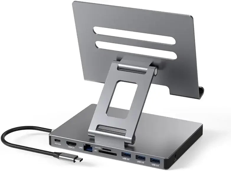 9-in-1 USB C Hub Stand for iPad Pro, Air, Tablets with HDMI, Ethernet, SD Card Reader Peaceful Pleasures Health and Wellness United States