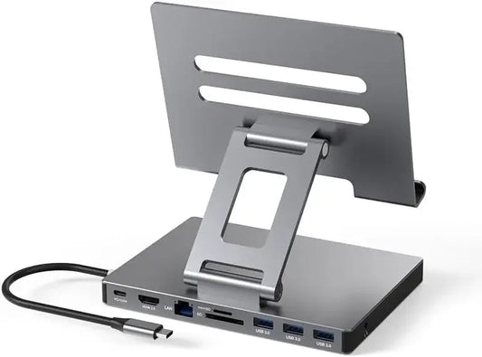 9-in-1 USB-C Hub Stand for iPad & Tablets – 4K HDMI, Ethernet Electronics Peaceful Pleasures Health and Wellness United States