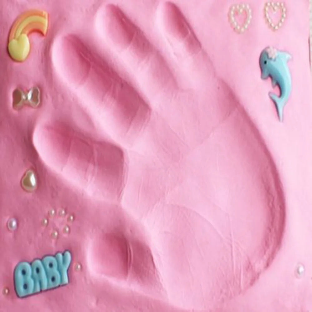 Baby Care Air Drying Soft Clay Baby Handprint Footprint Imprint Kit Casting Parent-child Hand Inkpad Fingerprint Peaceful Pleasures Health and Wellness