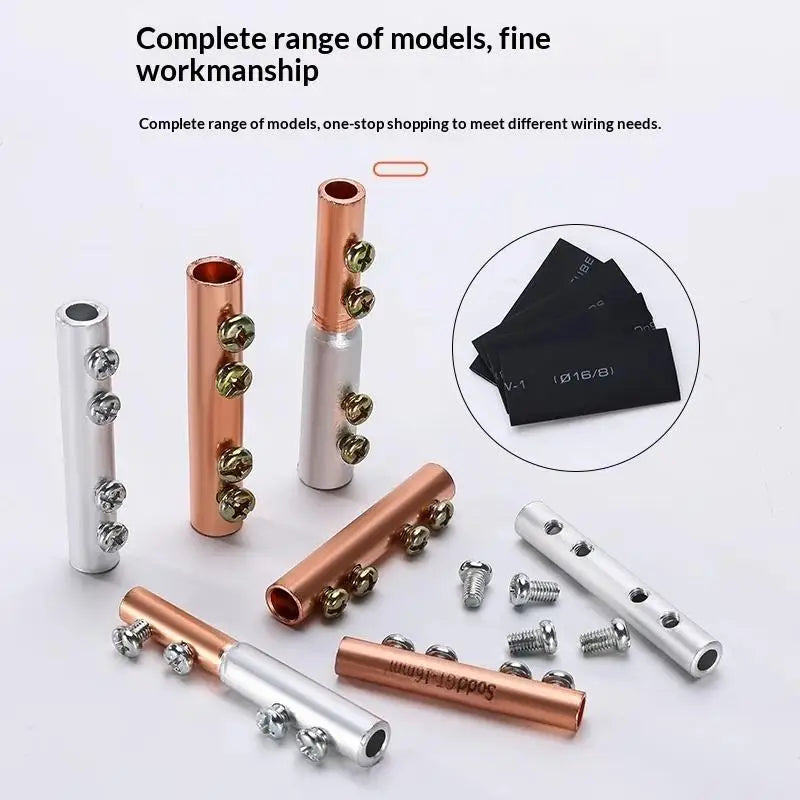 1/3Pcs Copper AL Cable Wire Tubular Screw Bolt Connection Sleeve Join GTL Quick Cable Connector Copper Wire Butt Terminal Splice Peaceful Pleasures Health and Wellness