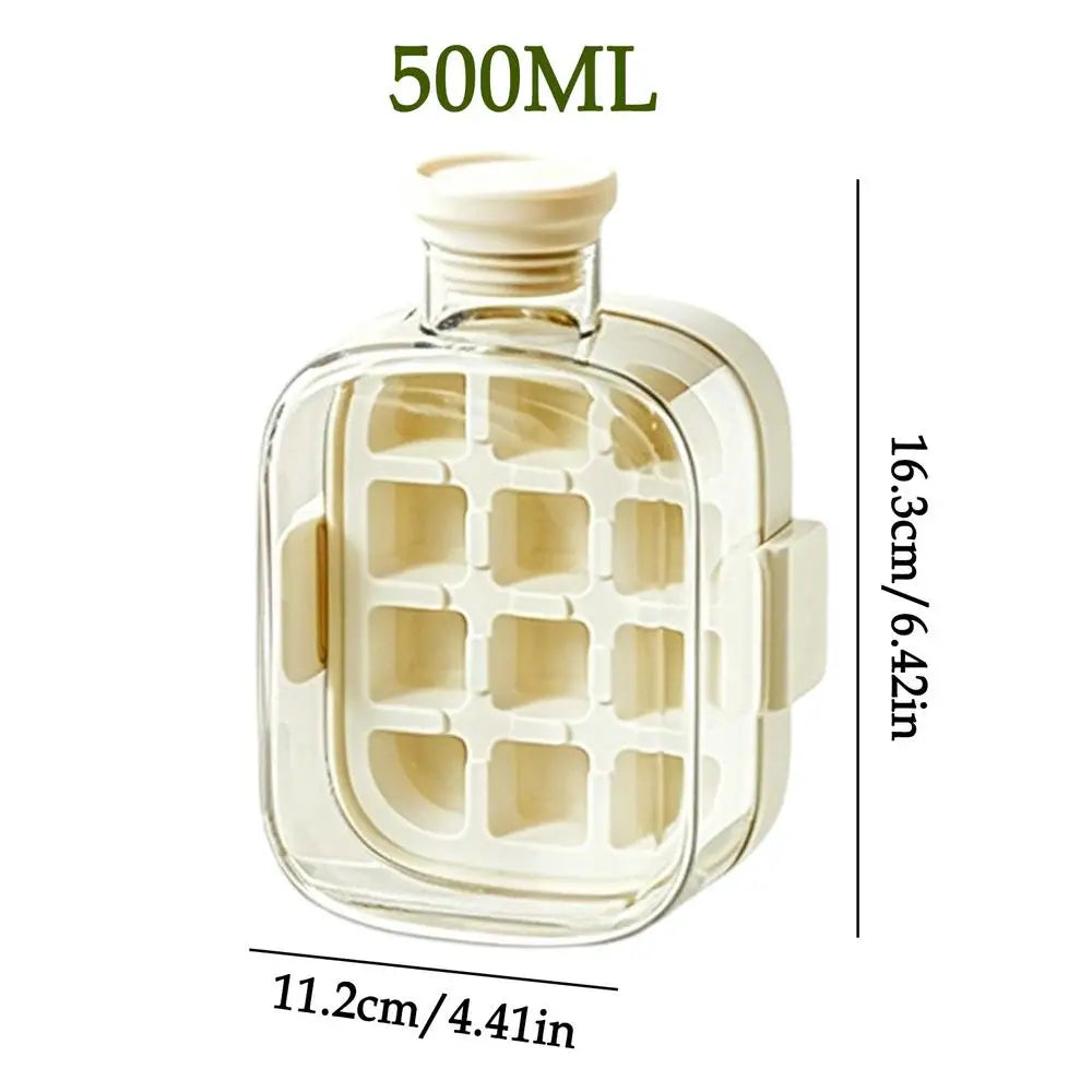 2-in-1 Ice Mold Bottle Easy Release Ice Maker Portable Drink Making Tool for Home Party Camping Bar Wine Juice Beverage Peaceful Pleasures Health and Wellness White 500ML