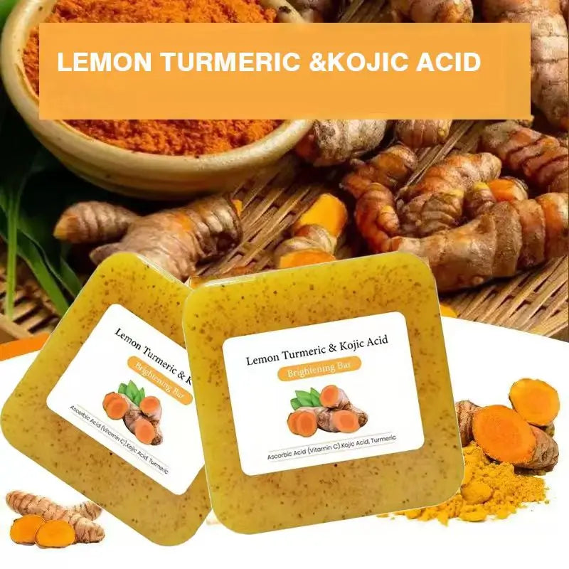 3-Pack Turmeric Lemon Cleansing Soap – Face & Hand Bar Gift Set