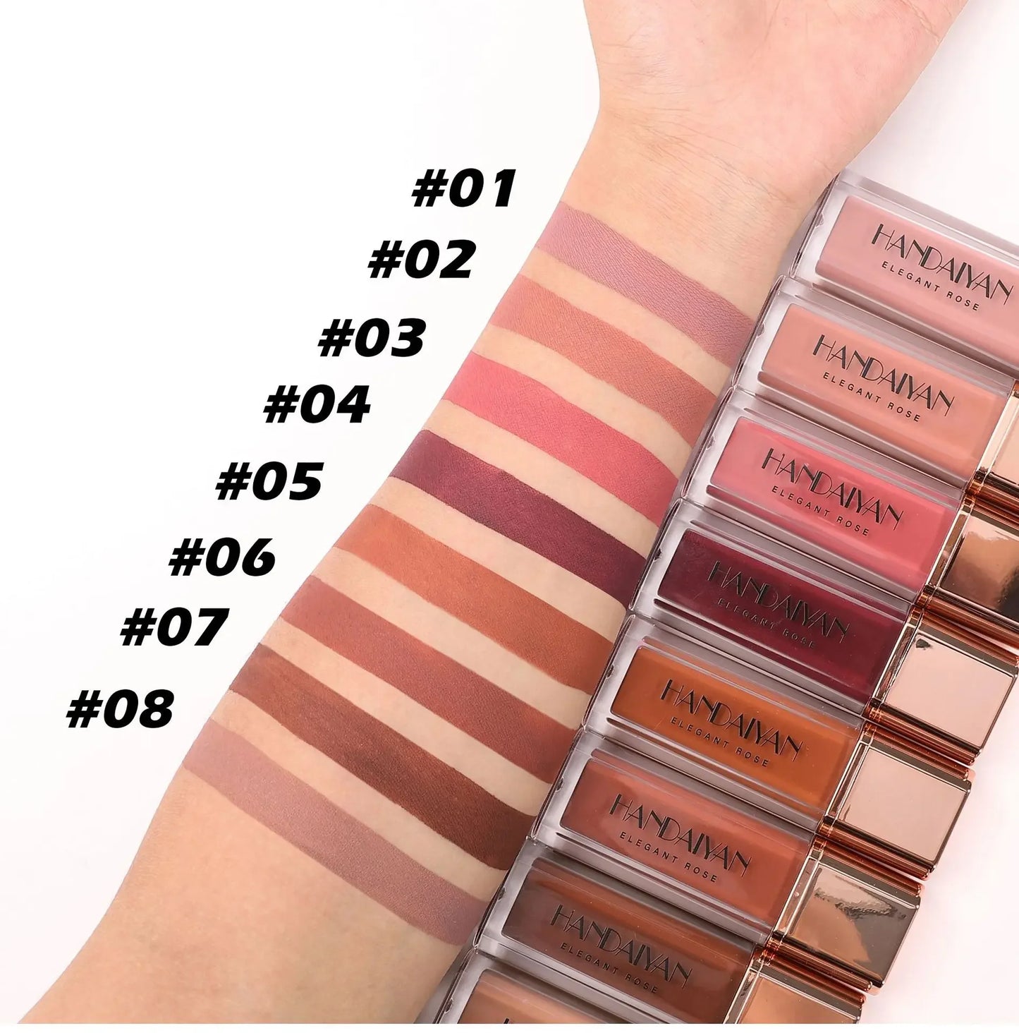 8-Color Matte Liquid Lipstick – Waterproof Long-Lasting Lip Tint