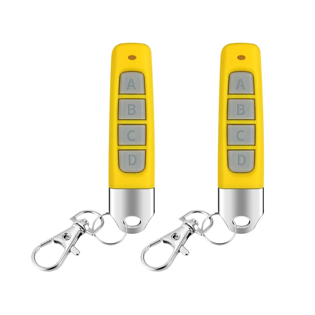 433MHz Remote Control Car Key Garage Door Opener Remote Control Duplicator Clone Cloning Code 4key Wireless Controller Receiver Peaceful Pleasures Health and Wellness 2pcs Yellow 433MHZ