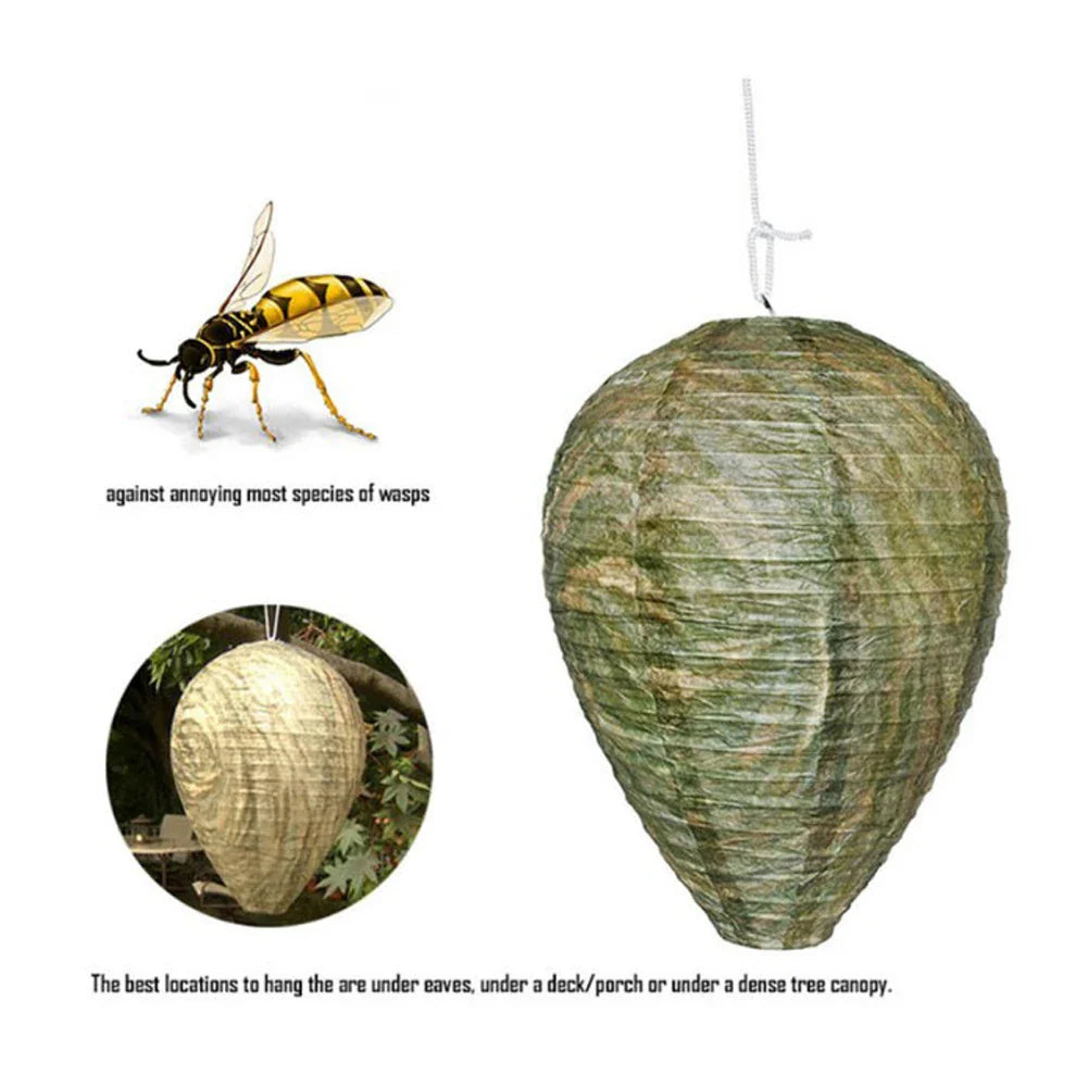 Fake Wasp Nest Decoy – Eco-Friendly Hanging Hornet Repellent