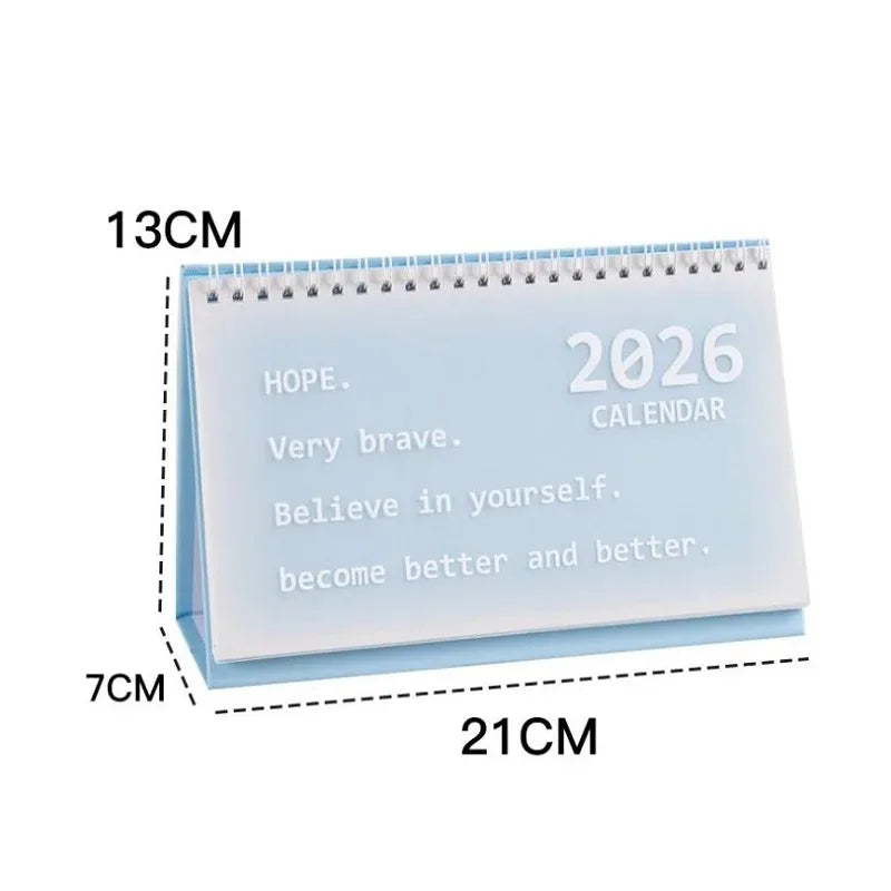 2026 Korean Calendar Simple, Fresh and Creative Desktop Decoration Plan Check in Notebook Peaceful Pleasures Health and Wellness