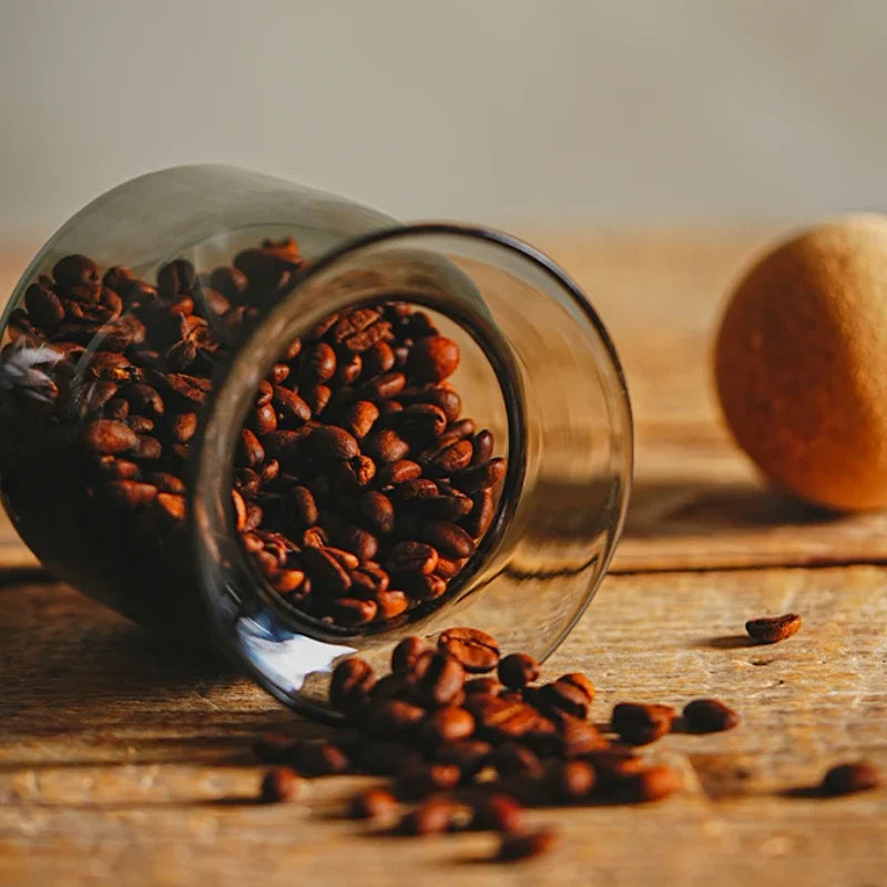 Coffee Bean Storage Jar Retro Sealed Food Grade Glass Coffee Powder Preservation Large Capacity Storage Bottle Peaceful Pleasures Health and Wellness