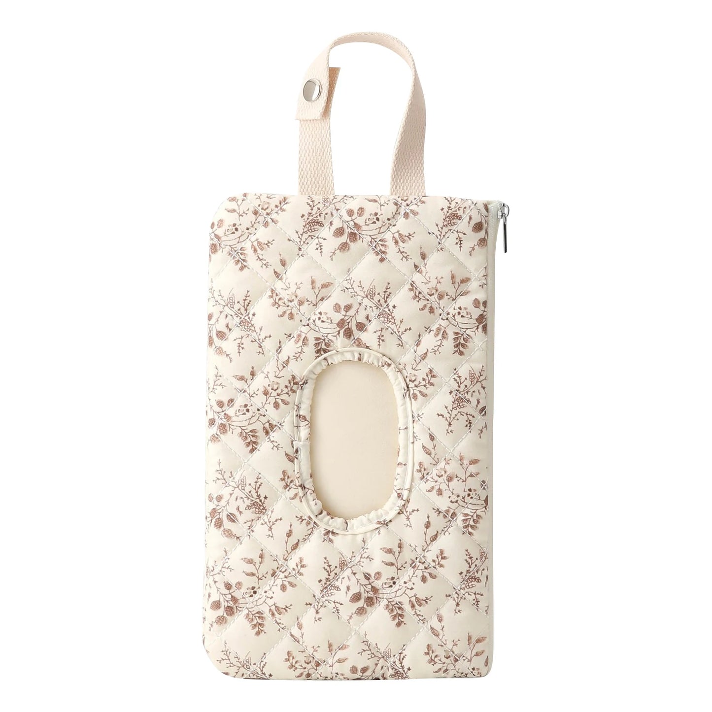 Floral Quilted Baby Wipes Case | Stroller Hanging Dispenser