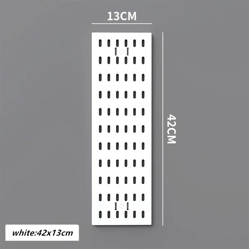 Home Pegboard Wall Hole Board Panels Decor Organizer Holder Mounting Display DIY Tool Storage Rack Bathroom Kitchen Hang Board Peaceful Pleasures Health and Wellness white 13x42cm