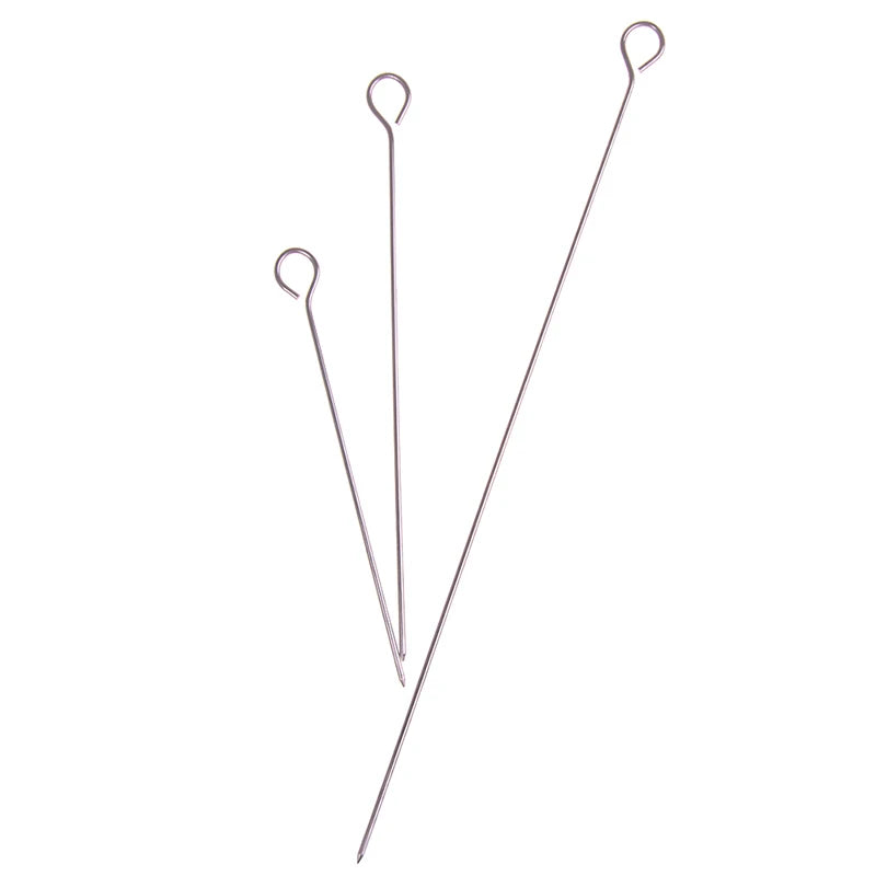 10-Pack Stainless Steel BBQ Skewers – Round Roasting Needles