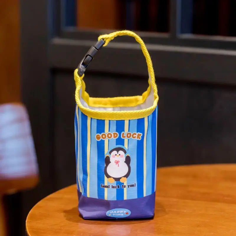 Cartoon Canvas Water Bottle Carrier Bag | Stroller & Backpack