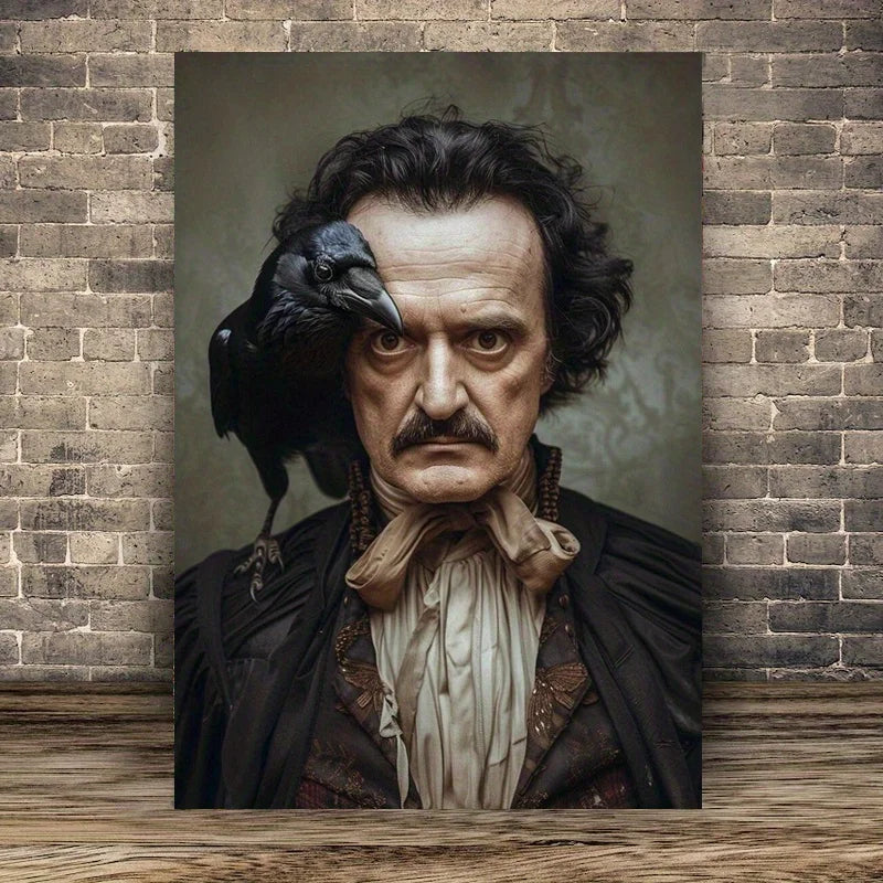Edgar Allan Poe Poster Gothic Styles Victorian Raven Dark Academy Canvas Painting Retro Library Wall Art Living Room Home Decor Peaceful Pleasures Health and Wellness