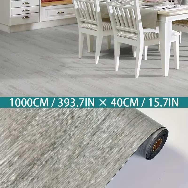 Wood Grain Self-Adhesive Wall Sticker – 40cm Waterproof PVC Roll