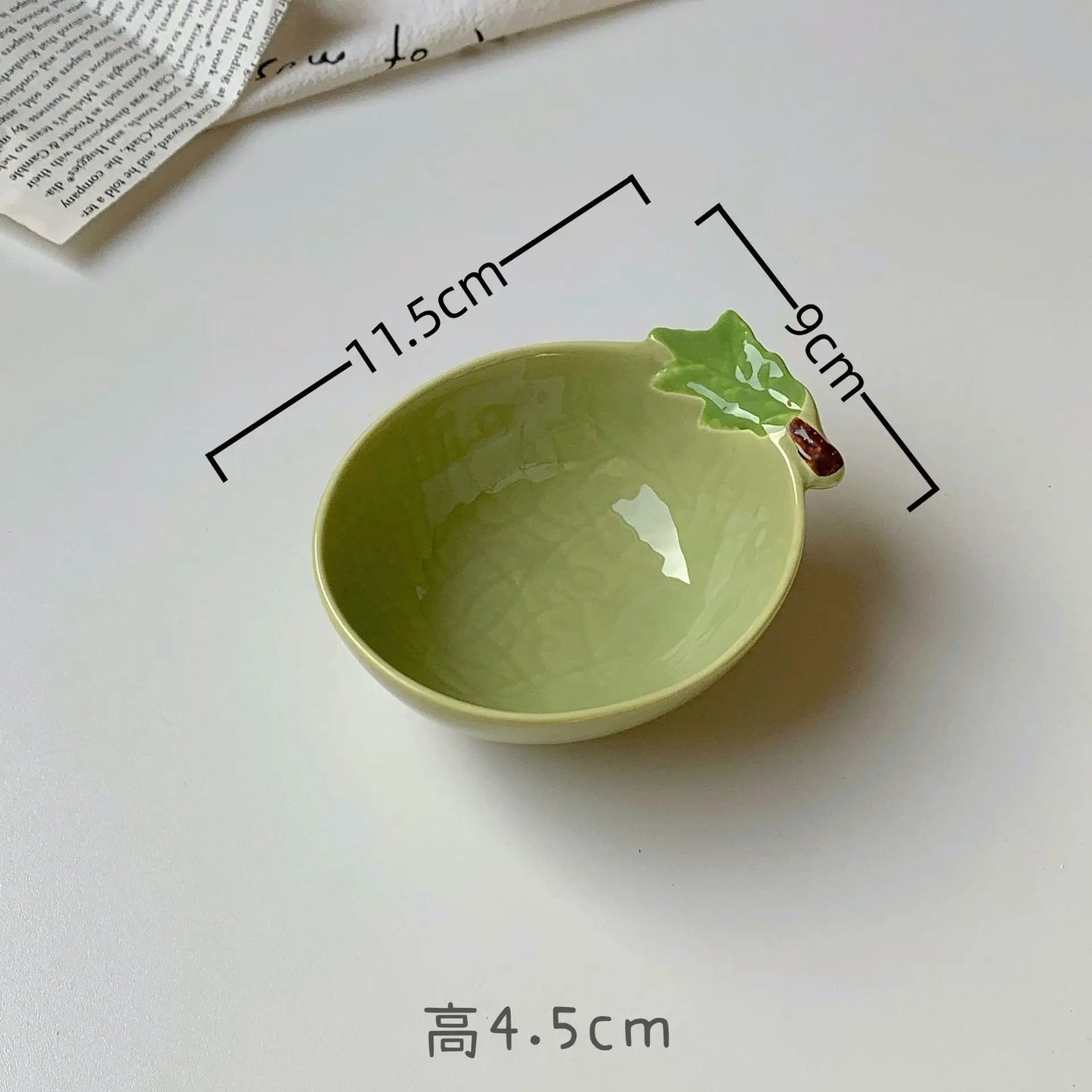Cartoon Cute Ceramic Dipping Dish Home Snack Side Dishes Bone Plate Seasoning Soy Sauce Sauce Dish Exquisite Household Tableware Peaceful Pleasures Health and Wellness cantaloupe
