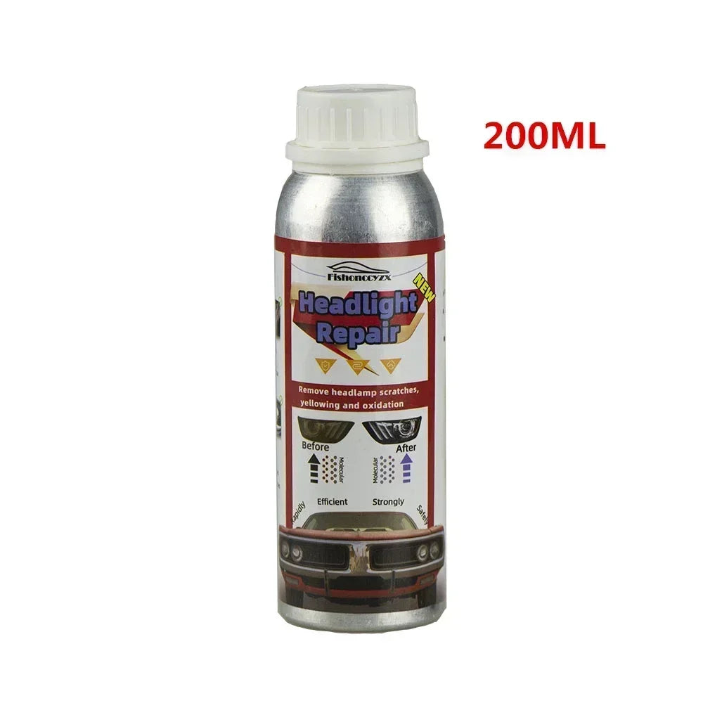 Car Headlight Polish Restoration Kit Headlight Polishing Cleaning Kit Anti-Scratch Hydrophobic Car Headlight Repair Polish Tool Peaceful Pleasures Health and Wellness 200ml no tool