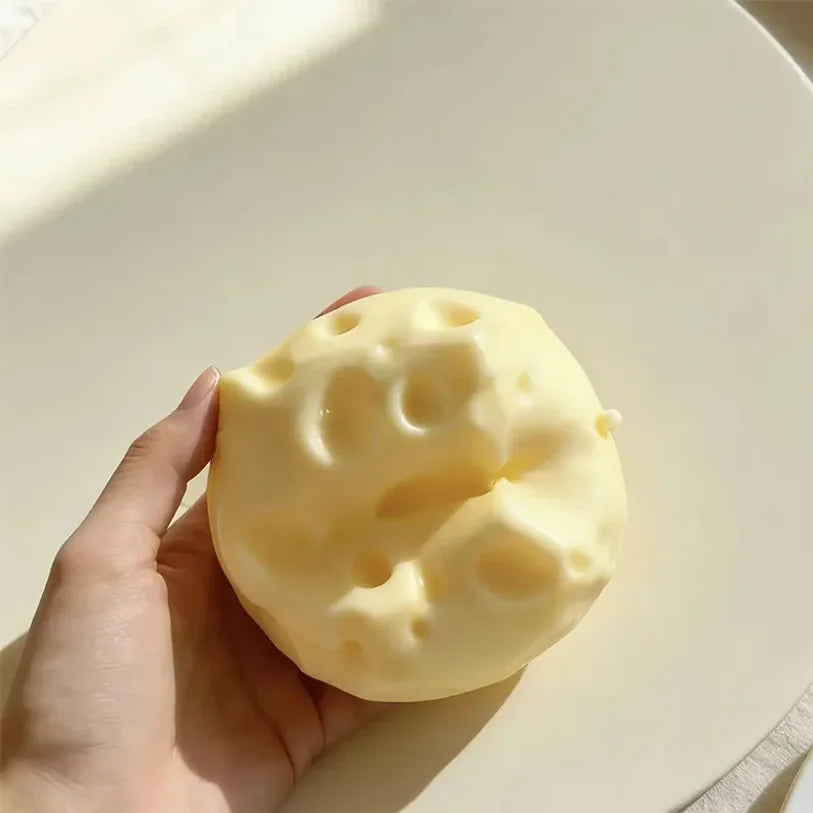 Giant Cheese Cube Squeeze Ball – 7cm TPR Sensory Fidget Toy