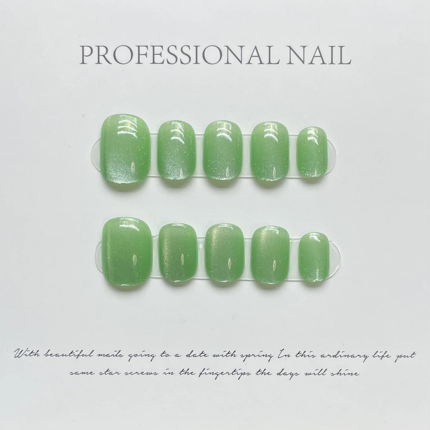 10pcs Handmade Press on Nails Short Cat Eye Fake Nails for Women Girl Wearable Shiny Cat Eye Sweet Korean Style False Nails Peaceful Pleasures Health and Wellness XS 2