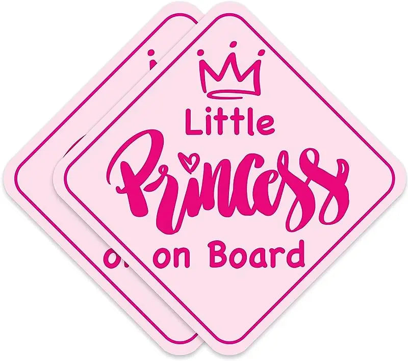 Princess On Board Pink Vinyl Car Sticker | Baby Girl Decal
