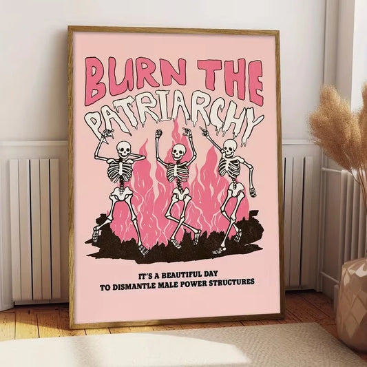 Retro Skeleton Dance Canvas Wall Art Print | Vintage Home Decor Canvas Wall Art Peaceful Pleasures Health and Wellness G4884 30x40cm Wood Framed