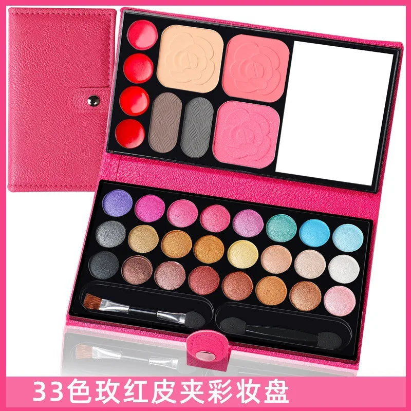 33-Color Eyeshadow Blush Makeup Kit with Mirror | Beginner Set