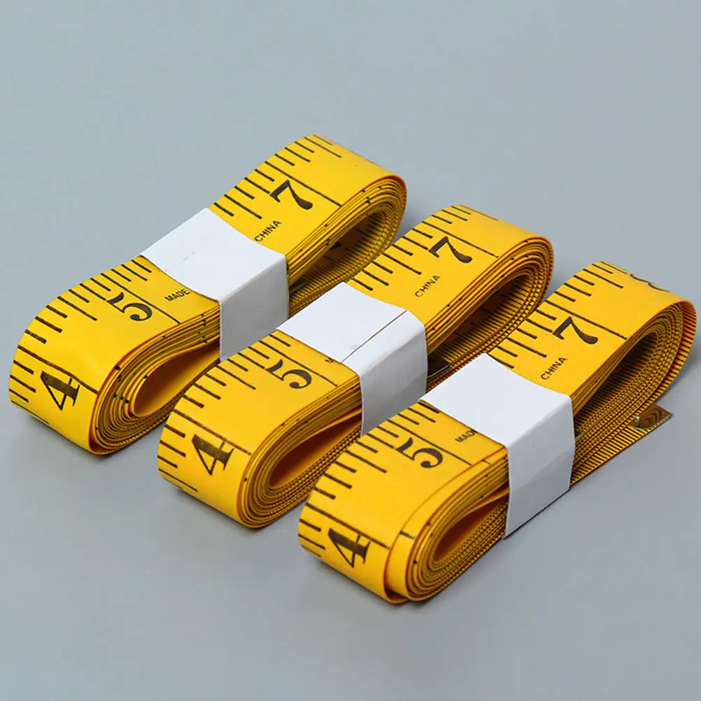 2Pcs Flexible Tape Measure Dual-Sided Soft Portable Tape Measure Body Waistline Sewing Hip Line Measurement Yellow Peaceful Pleasures Health and Wellness Default Title